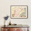 Vintage Map of Aragon & Catalonia Spain, 1623