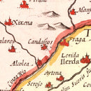 Vintage Map of Aragon & Catalonia Spain, 1623