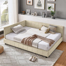 Mid-Century Storage Upholstered Tufted Bed Frame With Backrest And Armrests by HouseOfZazla