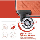 2Piece Luggage Sets ABS Lightweight Suitcase, Spinner Wheels, (20/14) DARK ORANGE