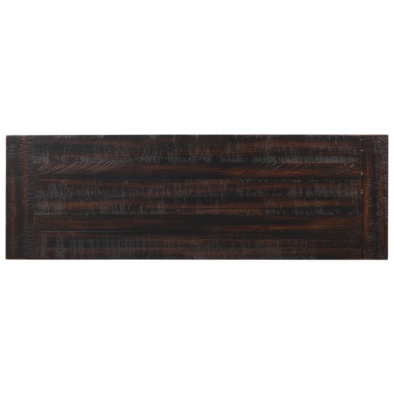 48" Solid Pine Wood Top Console Table, Modern Entryway Sofa Side Table with 3 Storage Drawers and 2 Shelves. Easy to Assemble (Black)