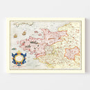 Vintage Map of Brittany & Normandy France, 1623
