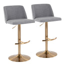 Toriano - Contemporary Adjustable Barstool With Swivel With Rounded T Footrest (Set of 2) by HouseOfZazla