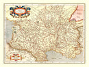 Vintage Map of Aquitaine France, 1623