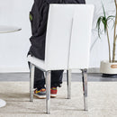 4-piece dining chair set, modern style kitchen soft cushion high backrest, with embedded buttons, metal leg office chair, suitable for restaurants, offices, and restaurants.