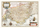 Vintage Map of Gaul Region of France, 1623