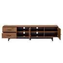 78" TV Stand For TVs Up To 85" Entertainment Center With Deep Drawers & Cable Management, Soft Closing Hinges - Walnut by HouseOfZazla
