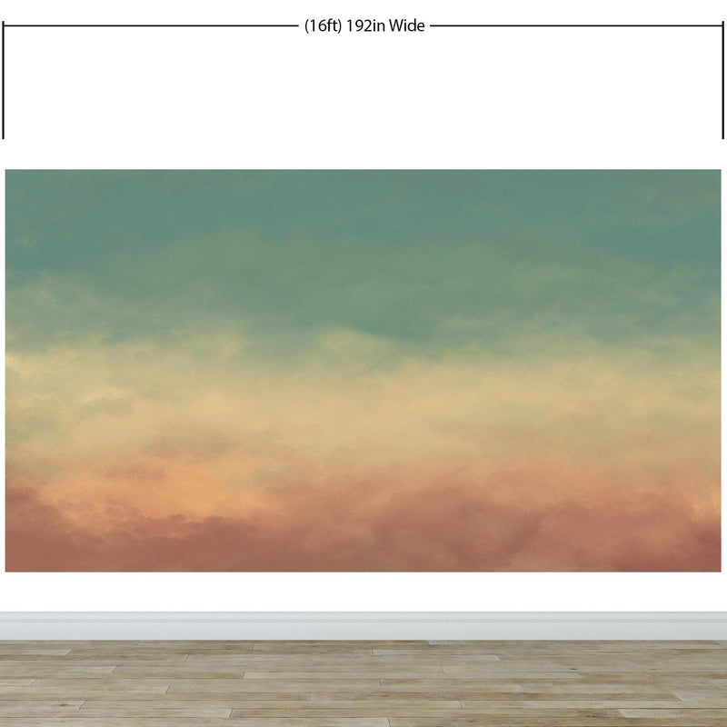 Cloud Wallpaper Wall Art Decor. Pastel Cloudscape Wallpaper.