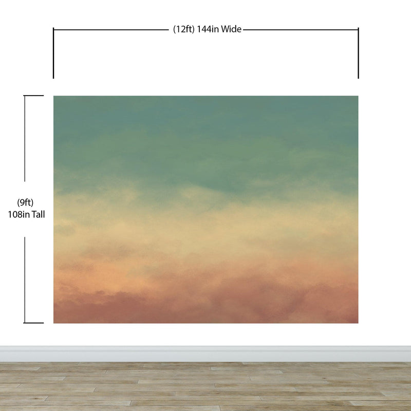 Cloud Wallpaper Wall Art Decor. Pastel Cloudscape Wallpaper.