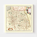 Vintage Map of Champagne France, 1623