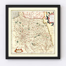 Vintage Map of Champagne France, 1623