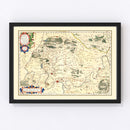 Vintage Map of Isle of France, 1623