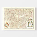 Vintage Map of Champagne Region of France, 1623