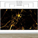 Black and Gold Abstract Marble Stone Peel and Stick Wall Mural.