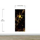 Black and Gold Abstract Marble Stone Peel and Stick Wall Mural.