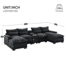 Modern U-Shaped Sectional Sofa with Console and USB Charger