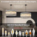 37-Inch Modern Black Round 8-Light Crystal Chandelier