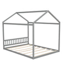Wooden House Bed With Headboard