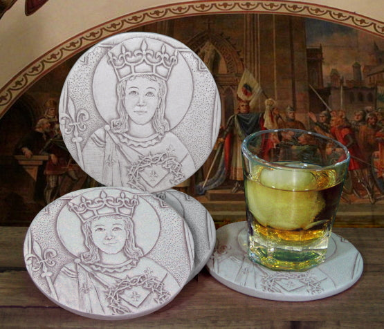 Saint Louis Drink Coasters, installed in a room