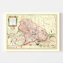 Vintage Map of Beauvais France, 1623
