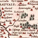 Vintage Map of Beauvais France, 1623