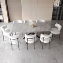 Extendable Dining Table Set With Curved Backrest Upholstered Chairs by HouseOfZazla