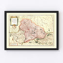 Vintage Map of Beauvais France, 1623