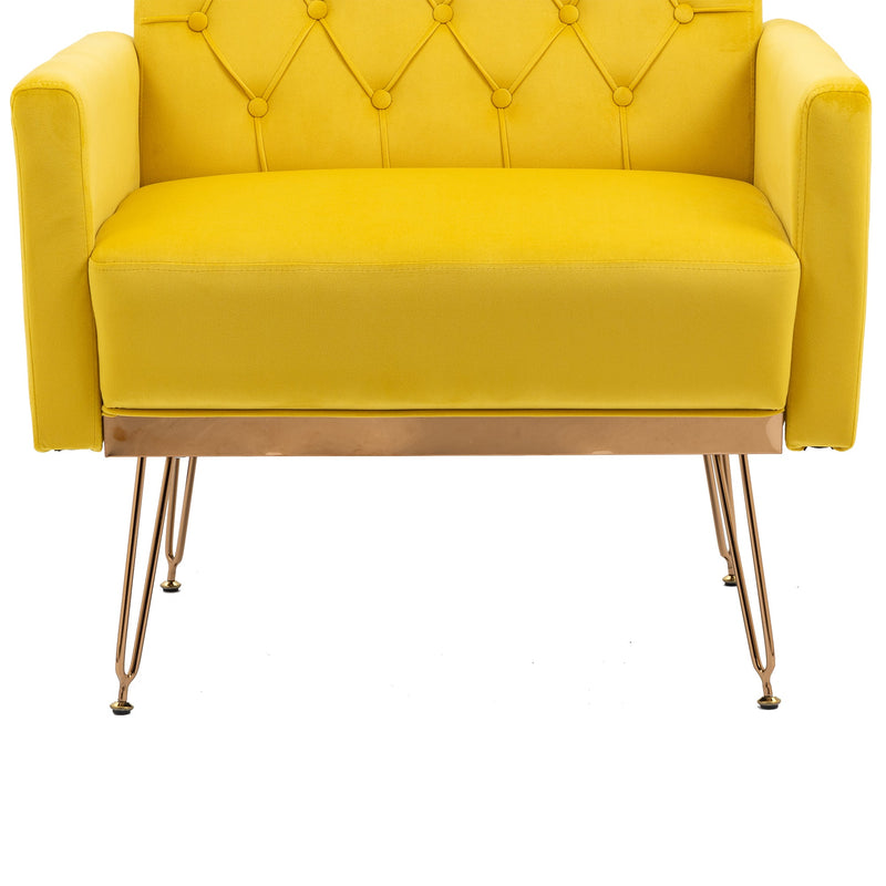 Accent Chair, leisure single sofa with Rose Golden feet