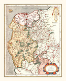 Vintage Map of Boulon & Guines France, 1623