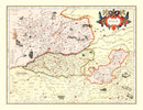 Vintage Map of Anjou France, 1623