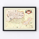 Vintage Map of Anjou France, 1623