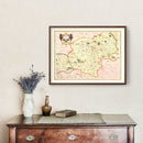 Vintage Map of Bourbonnais France, 1623