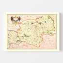 Vintage Map of Bourbonnais France, 1623