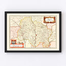 Vintage Map of Quercy France, 1623