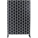 Outdoor / Indoor Privacy Screen Metal Privacy Screen, Freestanding Decorative Privacy Screen For Deck Balcony Patio - Black