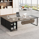 L-Shaped Executive Desk With File Cabinet, Computer Workstation With Storage by HouseOfZazla