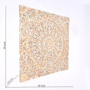 Floral Hand Carved Mandala Square Wall Decor With Spiritual Symbolism - Gold / White by Unique Piece Furniture
