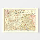 Vintage Map of Switzerland, 1623