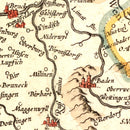 Vintage Map of Switzerland, 1623