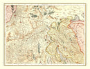 Vintage Map of Switzerland, 1623