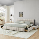 Modern Platform Bed Frame With Thick Fabric by Unique Piece Furniture