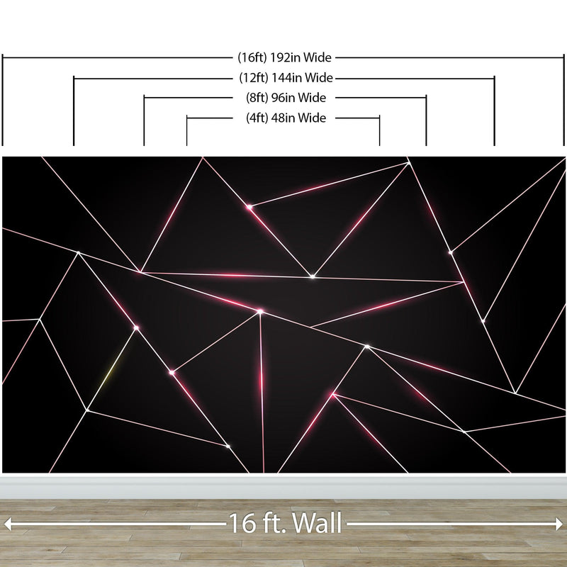 Luxury Polygonal Triangle Pattern Lines Shape. Peel and Stick Wall Mural.