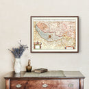 Vintage Map of Lake Geneva, 1623