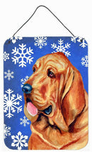 Bloodhound Winter Snowflakes Holiday Wall or Door Hanging Prints