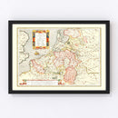 Vintage Map of Belgium 1623