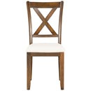 6-Piece Kitchen Dining Table Set Wooden Rectangular Dining Table, 4 Fabric Chairs and Bench Family Furniture (Natural Cherry)