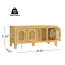Lars Indoor Rattan Decorated Rubber Wood Dog Crate Cabinet by HouseOfZazla
