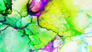 Alcohol Ink Abstract Pattern Peel and Stick Wallpaper Mural. (Lime, Green, Yellow, Purple Stained)
