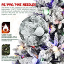 8Ft Flocked Christmas Tree with 470L Colorful LED Lights