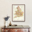 Vintage Map of England & Wales 1871